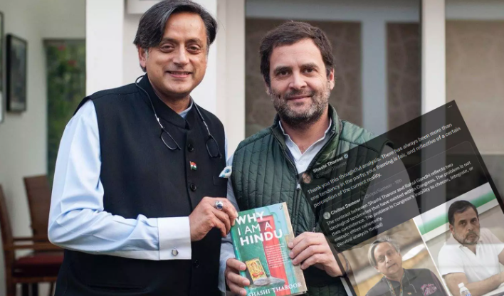 Shashi Tharoor and Rahul Gandhi amid debate on “two ideological currents” in Congress after Tharoor shared an X post