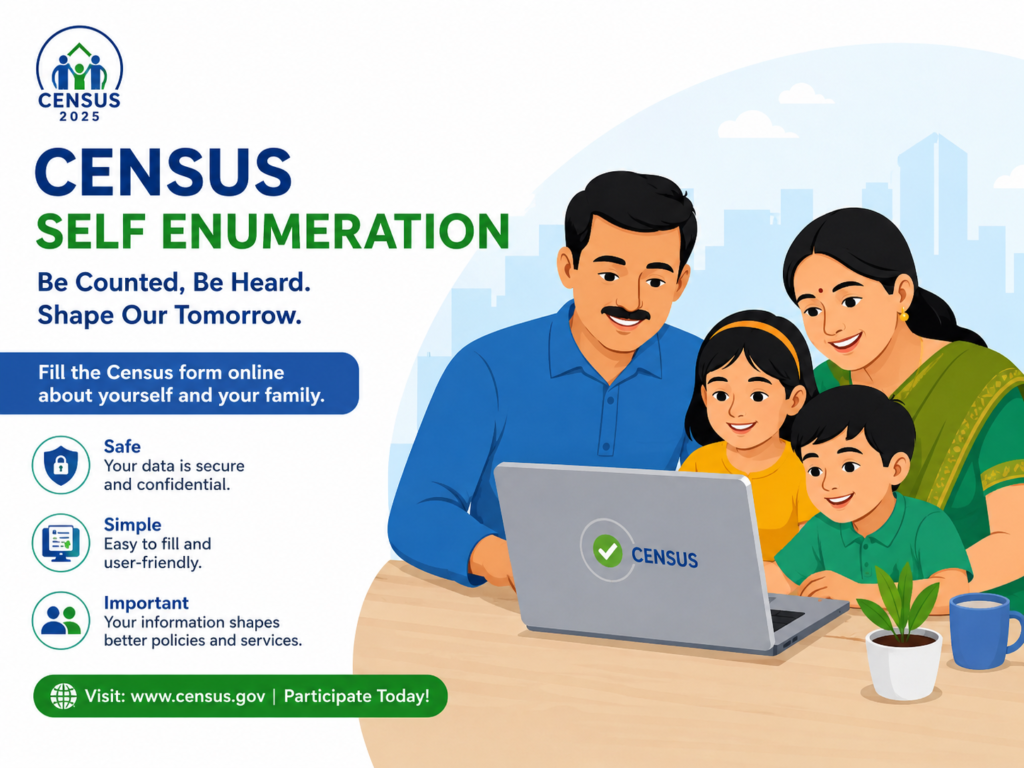 Kerala Census 2026 digital self enumeration mobile portal laptop screen setup