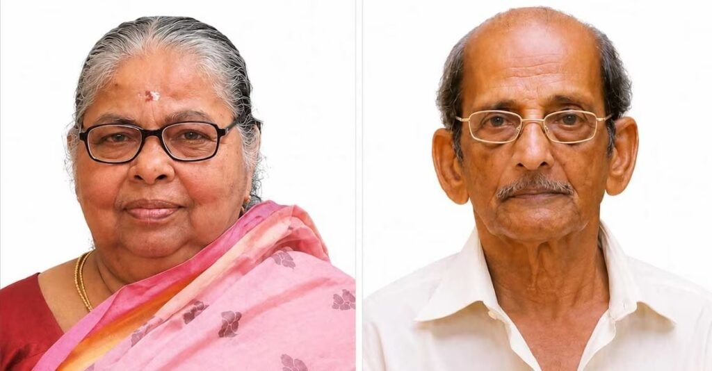 കല്ലമ്പലത്ത് തീപ്പൊള്ളലേറ്റ് മരിച്ച വയോധികരുടെ വീട്.