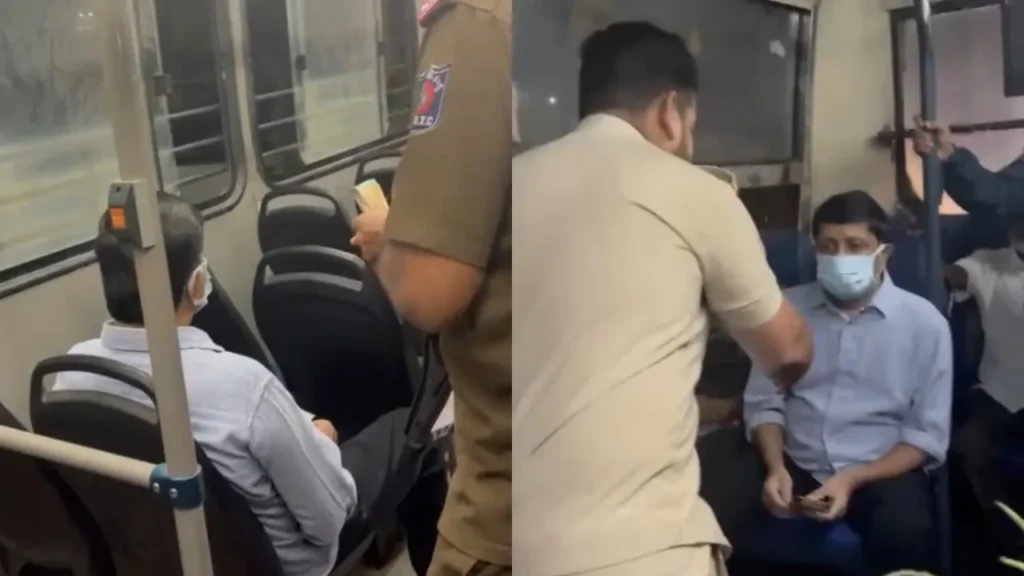 ഗതാഗത മന്ത്രി ബൈരാതി സുരേഷ് ബിഎംടിസി ബസിൽ പരിശോധന നടത്തുന്നു