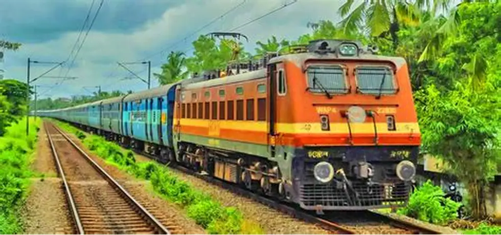 Vande Bharat Express train running on railway tracks in Kerala