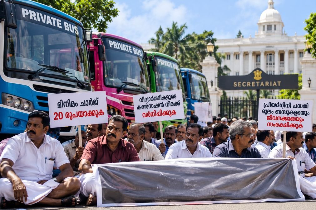 priyadarshini scheme sparks bus protest